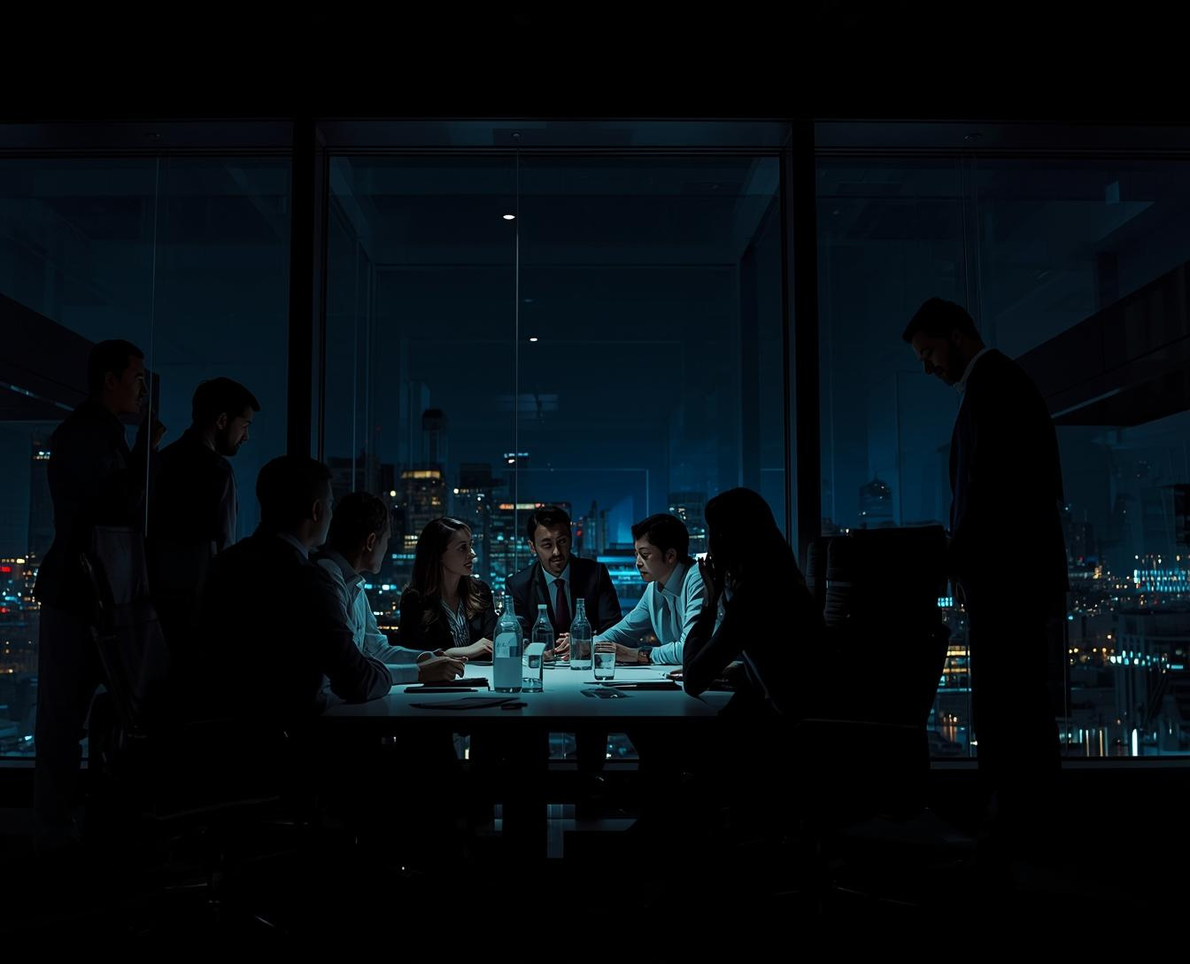 Late-night advisory team conference